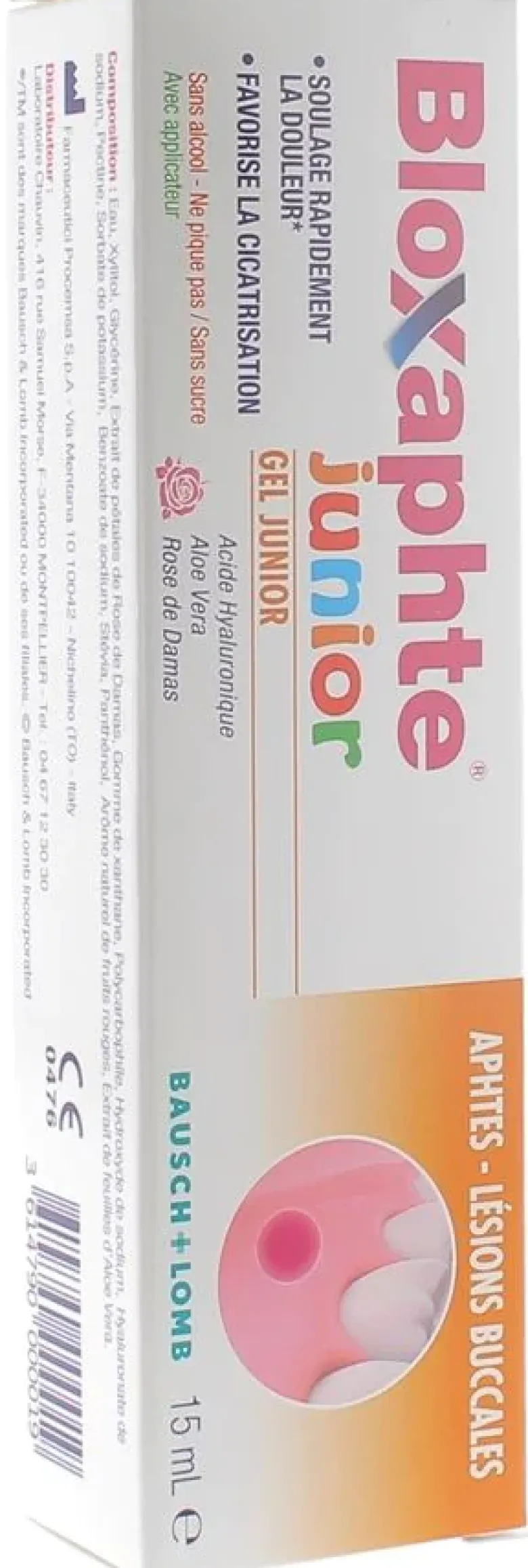 Gel Protecteur BIoxaphte Junior : aphtes, lésions buccales Bausch Lomb - tube de 15 ml