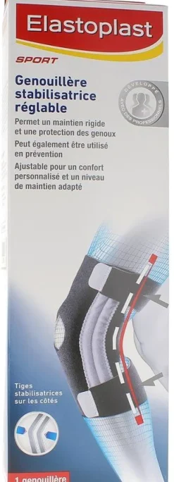 Genouillère stabilisatrice réglable sport Elastoplast - 1 genouillère ajustable taille unique