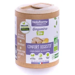 Gingembre Bio Ecoresponsable Nat&Form - Boite de 200 gélules