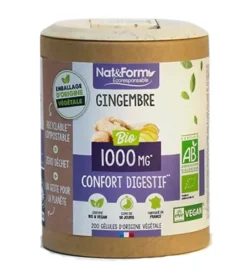 Gingembre confort digestif 100mg Nat&Form - pot de 90 gélules