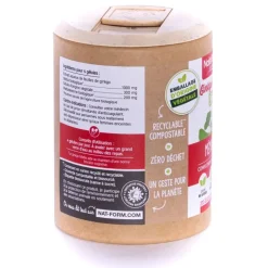 Ginkgo biloba Bio Ecoresponsable Nat&Form - boite de 200 gélules