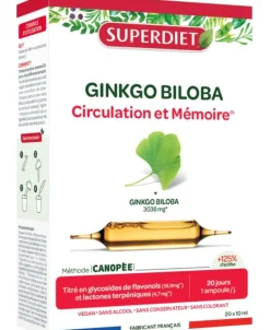 Ginkgo Biloba Super Diet - boite de 20 ampoules de 10ml
