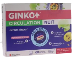 Ginko+ circulation nuit jambes légères triple action Bouchara - boite de 60 comprimés