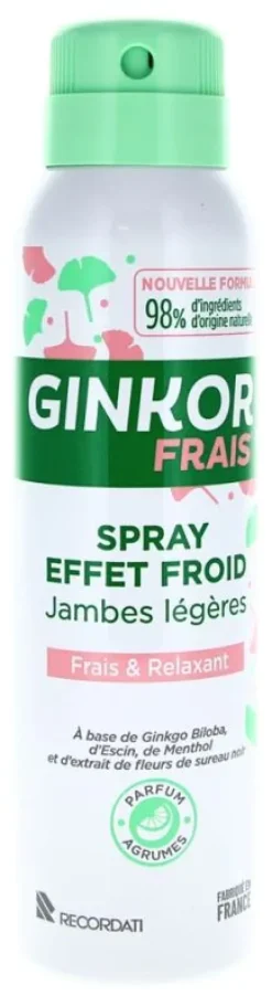 Ginkor Frais Spray effet froid jambes légères Bouchara – spray 125 ml