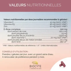 Glow Rose éclat & radiance Biocyte - pot de 60 gélules