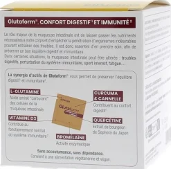 Glutaform Confort digestif et immunité Synergia - boîte de 20 sachets