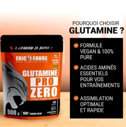 Glutamine pro zéro saveur naturel Eric Favre - sachet de 500g