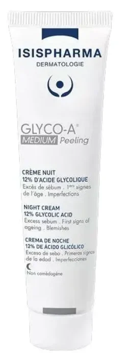 Glyco-A Medium Peeling crème nuit 12% d'acide glycolique Isispharma - tube de 30ml