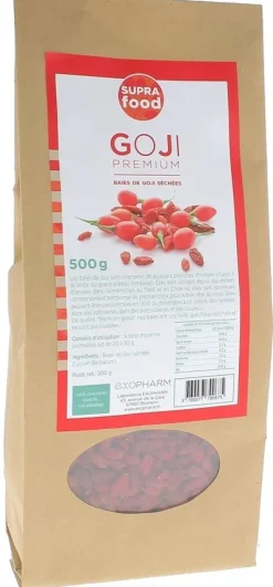 Goji premium baies de goji de l'himalaya Exopharm - sachet de 500 g