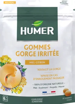 Gommes gorge sensible Humer - sachet de 30 gommes à sucer
