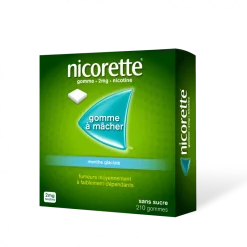 Gommes Nicorette menthe glaciale 2 mg sans sucre à mâcher – 210