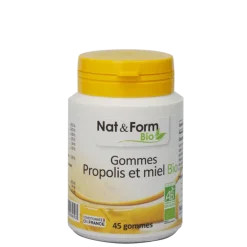 Gommes propolis et miel Nat & Form - boîte de 45 gommes