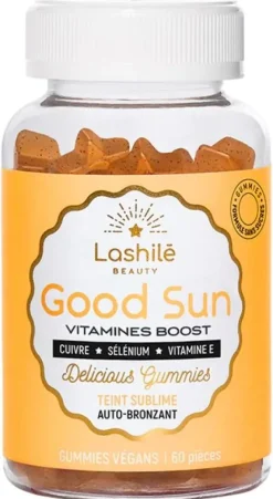 Good Sun vitamines boost teint sublime auto-bronzant Lashilé Beauty - pot de 60 gummies