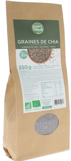 Graines de chia bio supra food Exopharm - sachet de 250 g