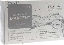 Granions d'argent 0,64mg - Boîte de 30 ampoules de 2ml