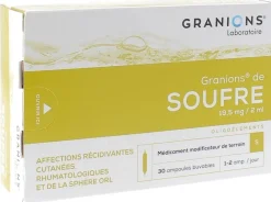 Granions de soufre 19,5 mg – 30 ampoules de 2 ml