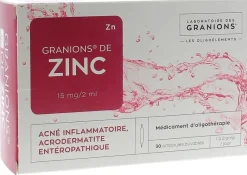 Granions de zinc 15 mg/2 ml – 30 ampoules
