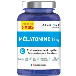 Granions Mélatonine 1,9 mg endormissement rapide – 180 comprimés