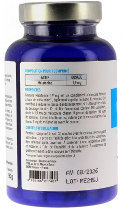 Granions Mélatonine 1,9 mg endormissement rapide – 180 comprimés
