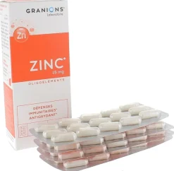 Granions Zinc Oligoéléments Défenses Immunitaires Antioxydant - boîte de 60 gélules