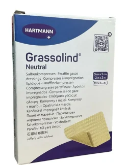 Grassolind neutral pansements tulles vaselinés Hartmann - boite de 10 pièces de 5cmX5cm