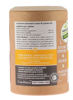 Guarana tonus Nat&Form - pot de 90 gélules