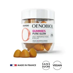 Gummies Pure Glow anti-imperfections & éclat Oenobiol - pot de 60 gummies