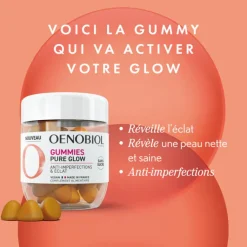 Gummies Pure Glow anti-imperfections & éclat Oenobiol - pot de 60 gummies