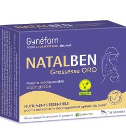Gynéfam natalben grossesse oro poudre orodispersible goût citron Effik - boite de 28 sachets