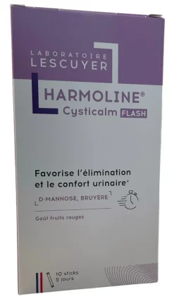 Harmoline Cysticalm flash goût fruits rouges Lescuyer - boîte de 10 sticks