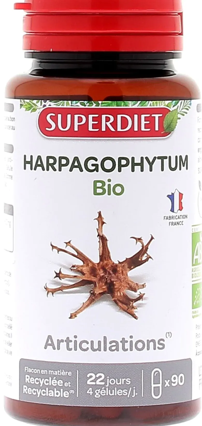 Harpagophytum bio Super Diet - boite 90 gélules
