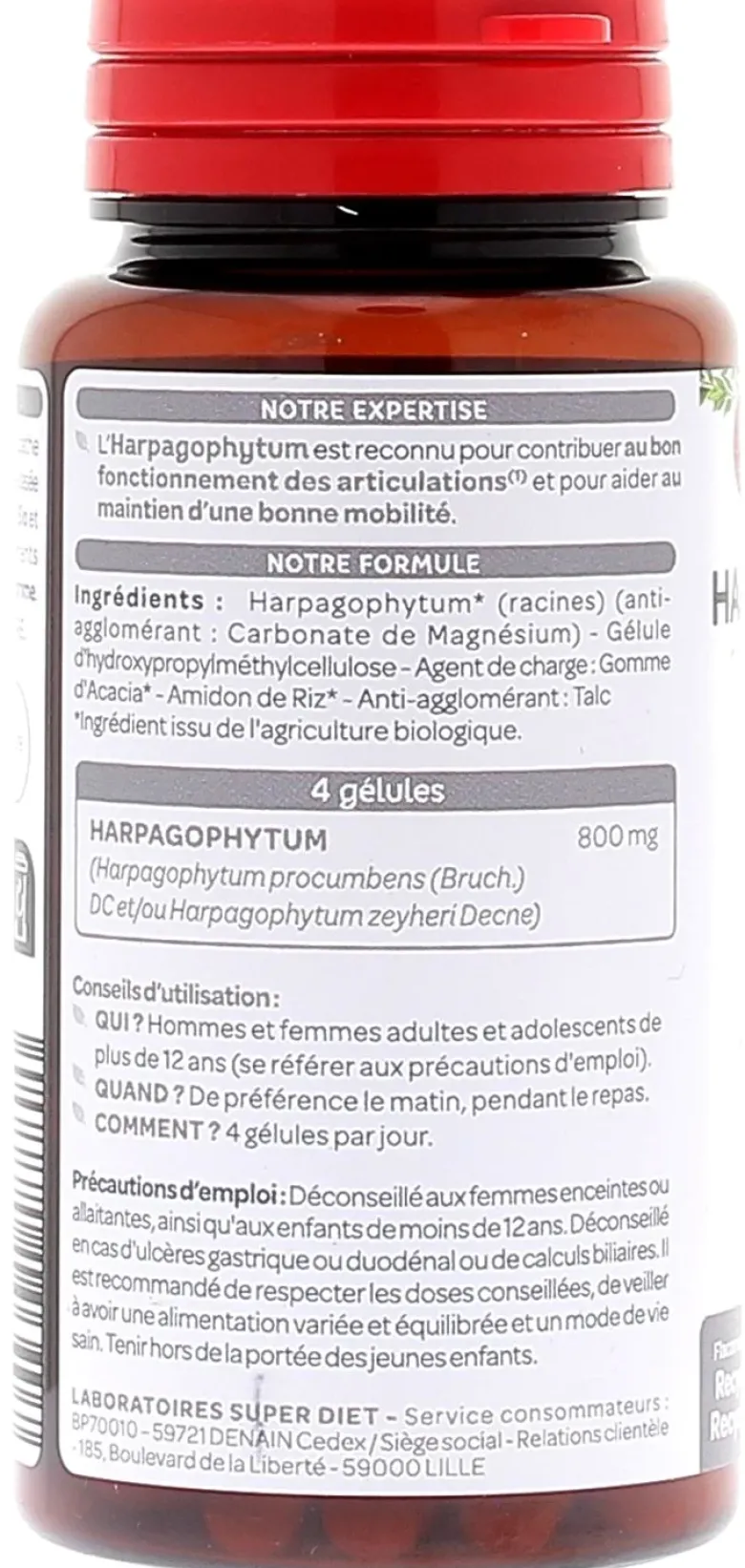 Harpagophytum bio Super Diet - boite 90 gélules