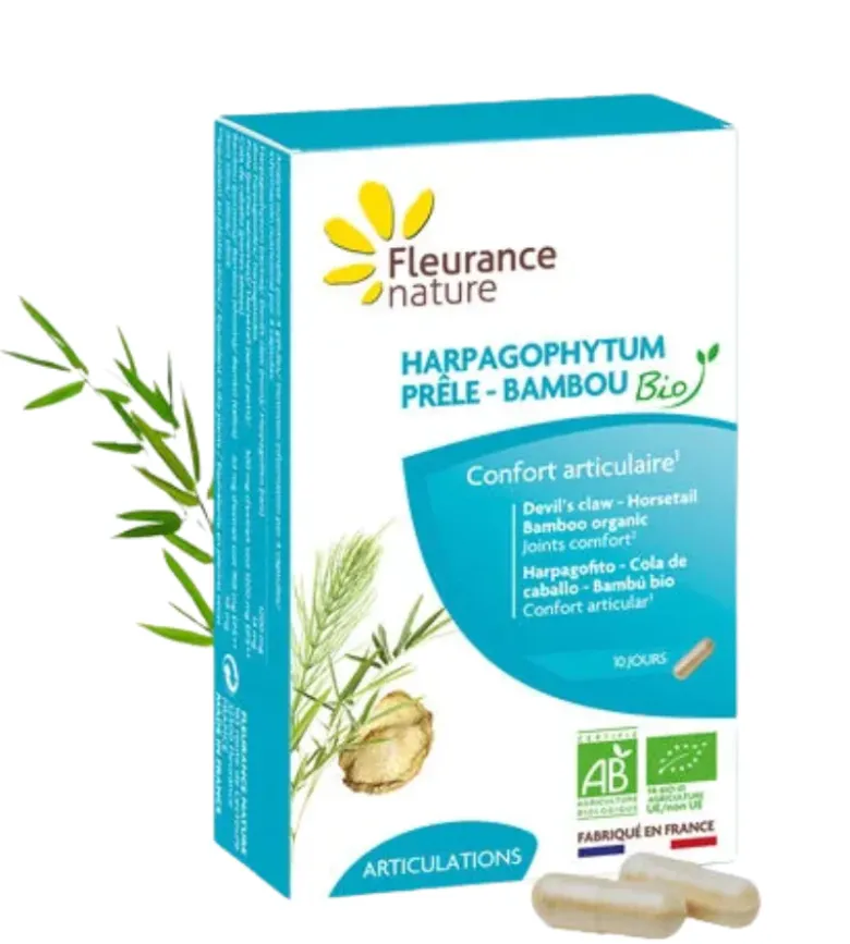 Harpagophytum prêle bambou bio Fleurance nature - boîte de 40 gélules