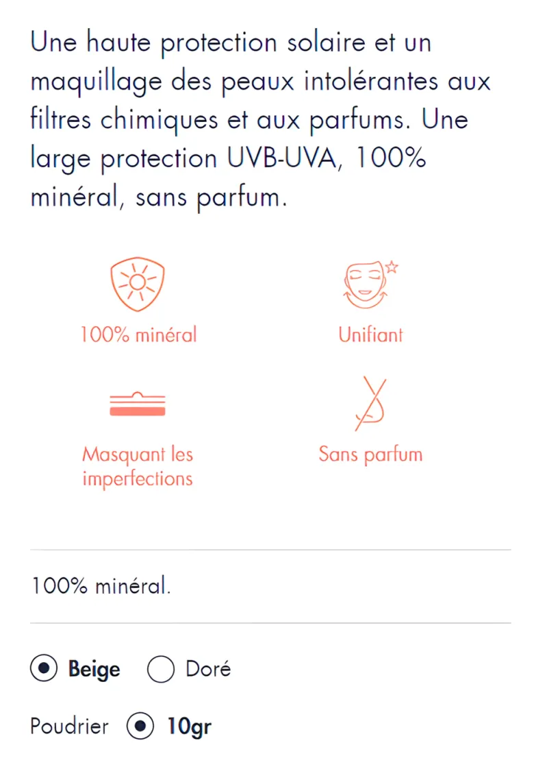 Haute Protection Compact SPF 50 Sable Avène - Poudrier de 10 g