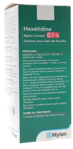 Hexétidine bain de bouche Mylan Conseil - flacon de 400ml