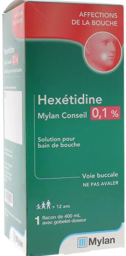 Hexétidine bain de bouche Mylan Conseil - flacon de 400ml