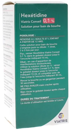Hexétidine 0,1% Mylan - flacon de 200ml