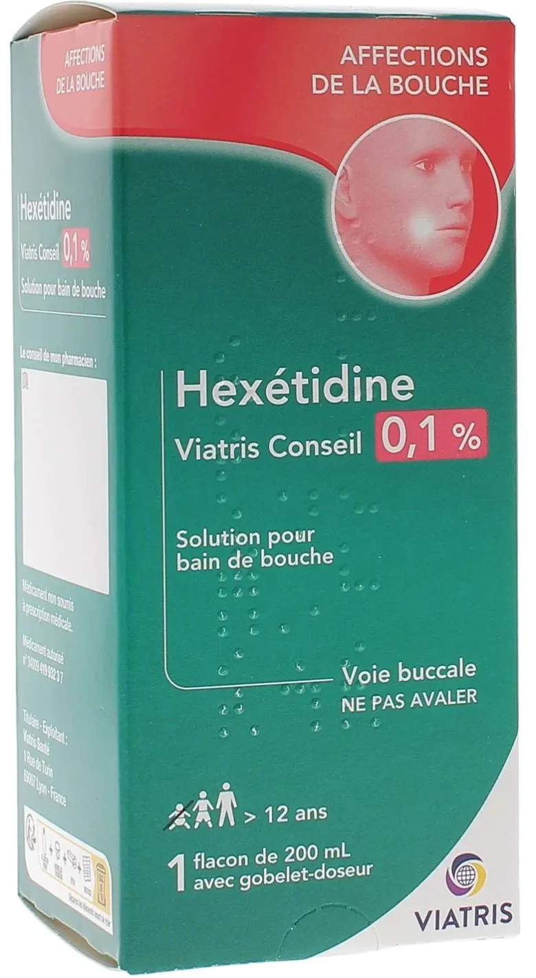 Hexétidine 0,1% Mylan - flacon de 200ml
