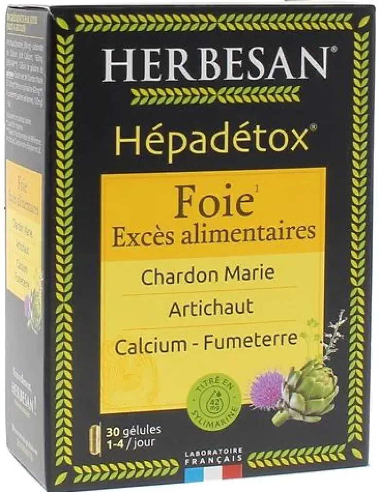 Hépadétox Herbesan - boîte de 30 gélules