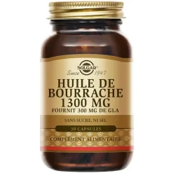 Huile de bourrache 1300mg Solgar - pot de 30 capsules