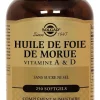 Huile de foie de morue vitamine A & D SOLGAR - Pot de 250 softgels