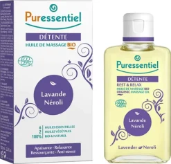 Huile de massage bio détente Puressentiel - flacon de 100 ml