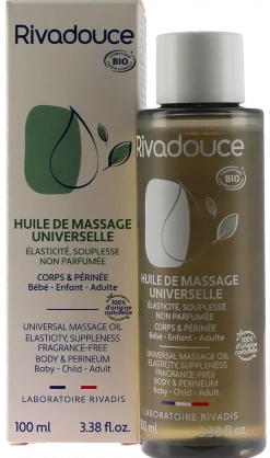 Huile de massage universelle corps et périnée bio Rivadouce - flacon de 100ml
