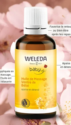 Huile de massage ventre de bébé Weleda - flacon de 50 ml