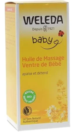 Huile de massage ventre de bébé Weleda - flacon de 50 ml