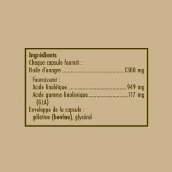 Huile d'onagre 1300mg Solgar - pot de 30 capsules