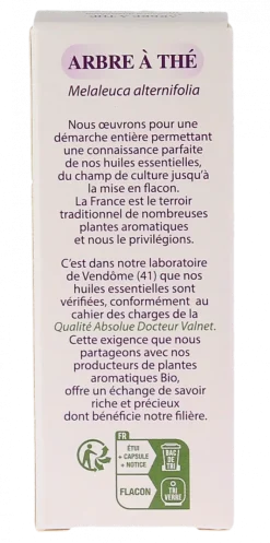 Huile essentielle Arbre à thé (Tea Tree) Bio Dr Valnet - flacon de 10 ml