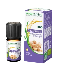 Huile essentielle chémotypée bio gingembre Naturactive - flacon de 5 ml