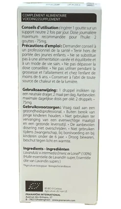 Huile essentielle de lavande super bio Pranarôm - flacon de 30 ml