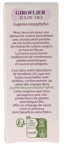 Huile essentielle Giroflier (Clou de) Bio Dr Valnet - 5 ml
